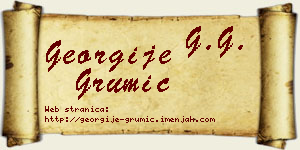 Georgije Grumić vizit kartica